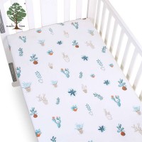 Muslin tree 100% cotton cute baby fitted bed sheet, baby fitted crib sheet set