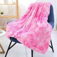 Cross-border Tie-dyed Double Thickened Super Soft Flannel Pv Long Blanket Coral Fleece Lunch Gift Blanket