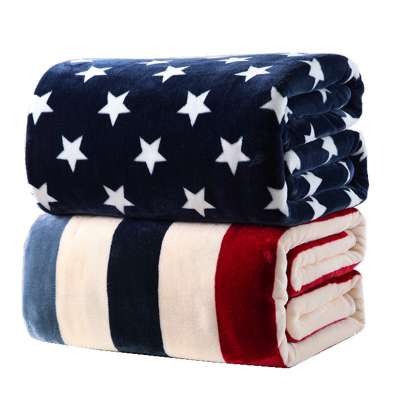 OEM Double Bed Size Custom American Modern Style Travel Airplane Military Fleece Winter Blankets